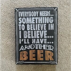 -Beer Canvas Sign